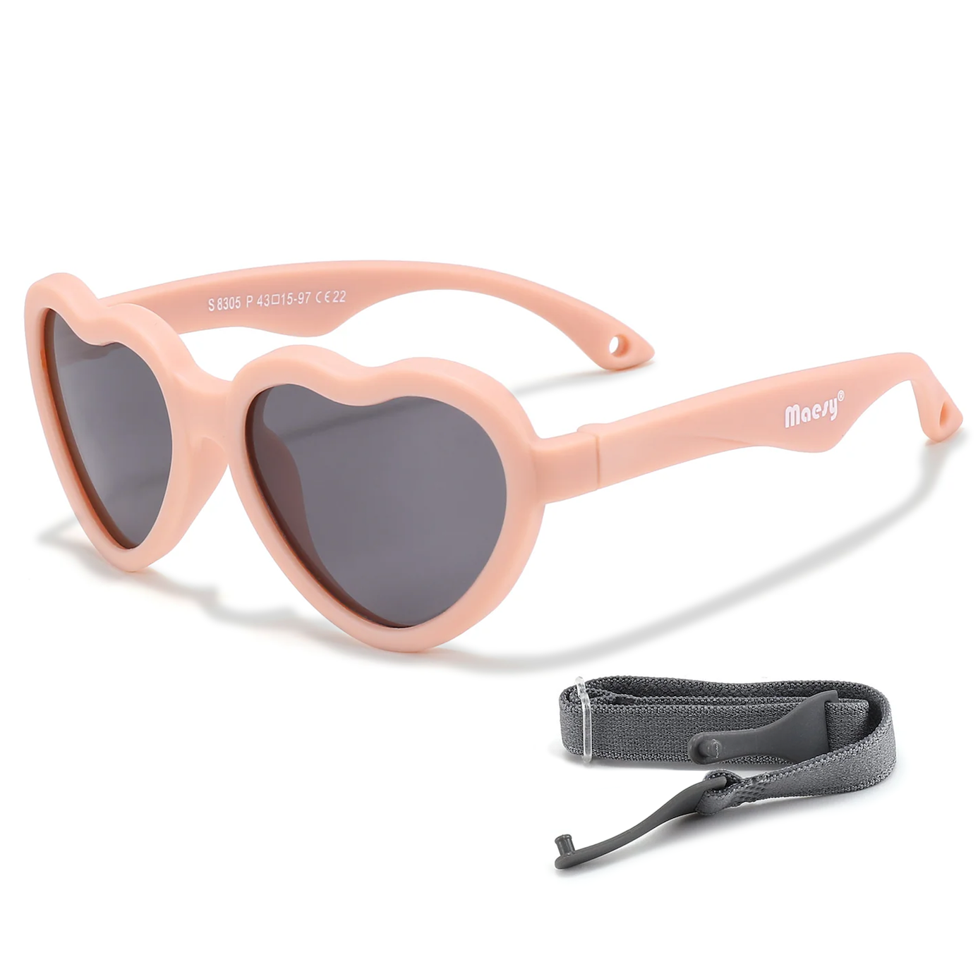 Maesy Maes babyzonnebril met UV400-bescherming en elastiek